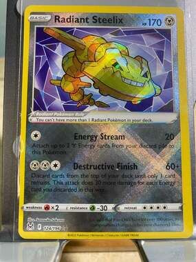 Radiant Steelix - 124/196 Ultra Rare Lost Origin NM Pokemon TCG 5P